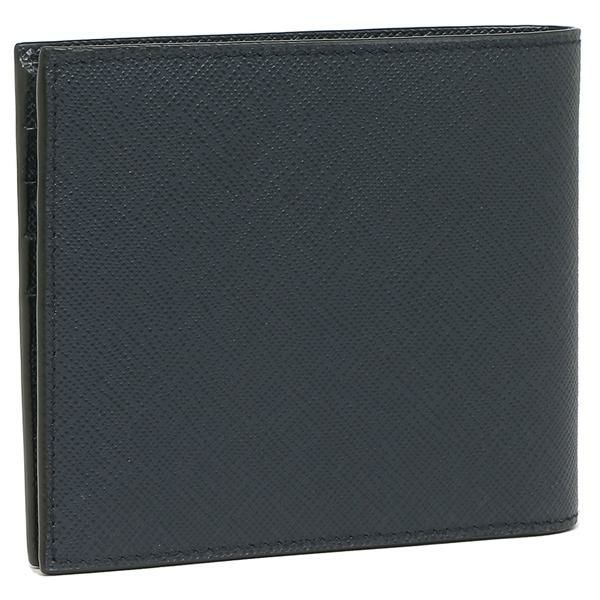プラダ 二つ折り財布 サフィアーノ ロゴ ネイビー メンズ PRADA 2MO513 QME F0216 詳細画像