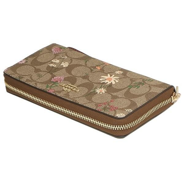コーチ アウトレット 長財布 シグネチャー 花柄 ベージュマルチ レディース COACH C8736 IME7V 詳細画像