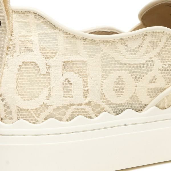 クロエ スニーカー ローレン レース スリッポン ベージュ レディース CHLOE CHC21U421D2 6J1 詳細画像