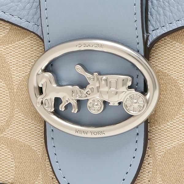 コーチ アウトレット ショルダーバッグ シグネチャー ベージュ ブルー レディース COACH C2806 SVTVS 詳細画像