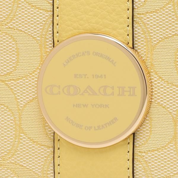 コーチ アウトレット 二つ折り財布 シグネチャー ミニ財布 イエロー レディース COACH C8323 IMS9V 詳細画像