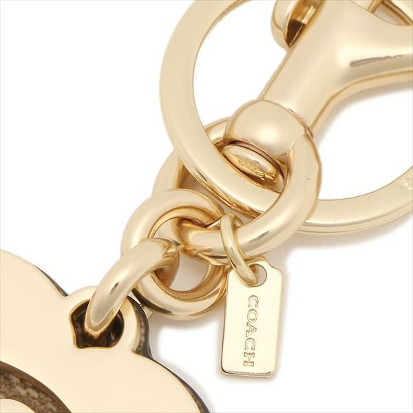 コーチ アウトレット キーリング シグネチャー ベージュ ホワイト レディース COACH 91478 IMKHA 詳細画像