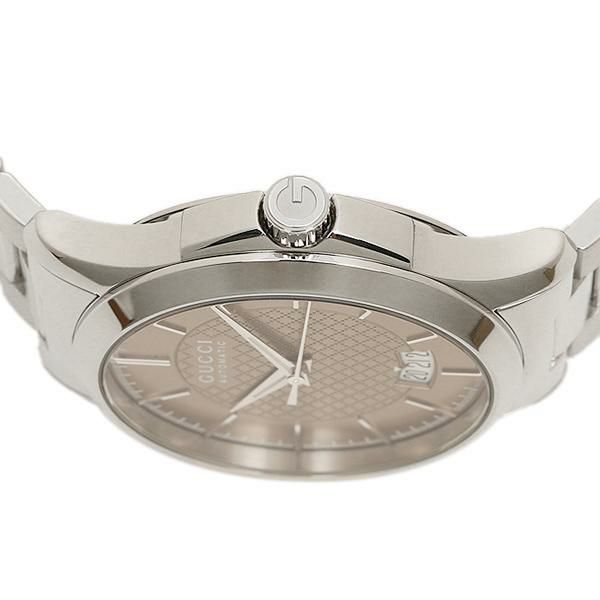 グッチ 時計 GUCCI YA126431 G-タイムレス 自動巻き メンズ腕時計 ウォッチ ブラウン/シルバー 詳細画像