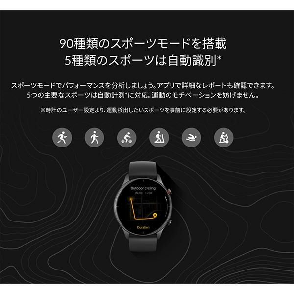 アマズフィット 時計 メンズ レディース ジーティーアール2イー 46mm 充電式クォーツ グリーン Amazfit SP170033C08 シリコン 詳細画像