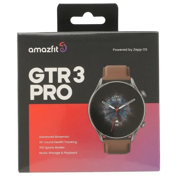 アマズフィット 時計 メンズ レディース ジーティーアール3プロ 46mm 充電式クォーツ ブラウン Amazfit SP170042C152 レザー 詳細画像