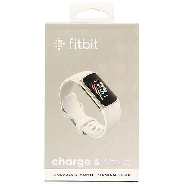 フィットビット 時計 メンズ レディース チャージ5 36×22mm 充電式クォーツ ホワイト Fitbit FB421GLWT シリコン 詳細画像