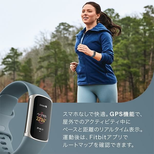 フィットビット 時計 メンズ レディース チャージ5 36×22mm 充電式クォーツ ブルー Fitbit FB421SRBU シリコン 詳細画像