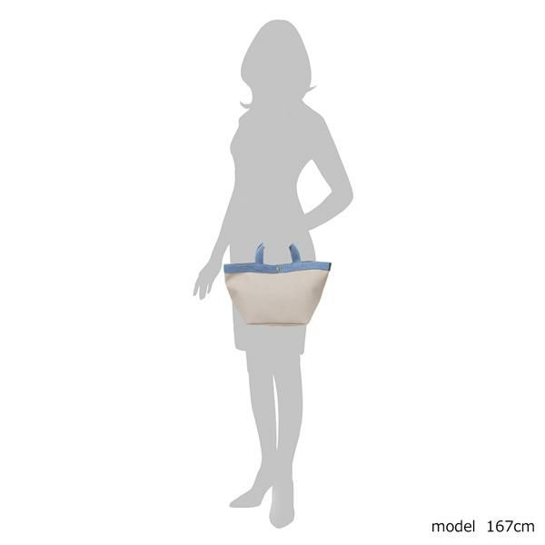 エルベシャプリエ トートバッグ Mサイズ ベージュ ブルー レディース Herve Chapelier 707GP 6311A 詳細画像