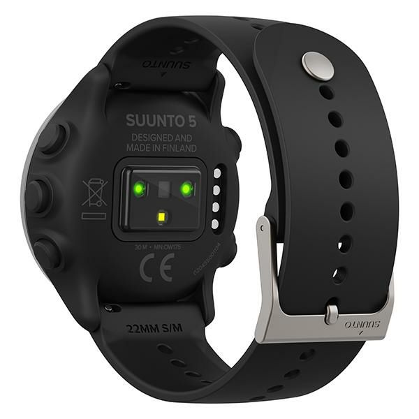 スント 時計 メンズ レディース 5ピーク 43mm 充電式クォーツ ブラック SUUNTO SS050726000 シリコン 詳細画像