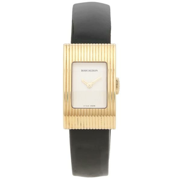 ブシュロン 時計 レディース リフレ 29×18 クォーツ シルバー ブラック BOUCHERON WA009523 サテン  【お取り寄せ商品】