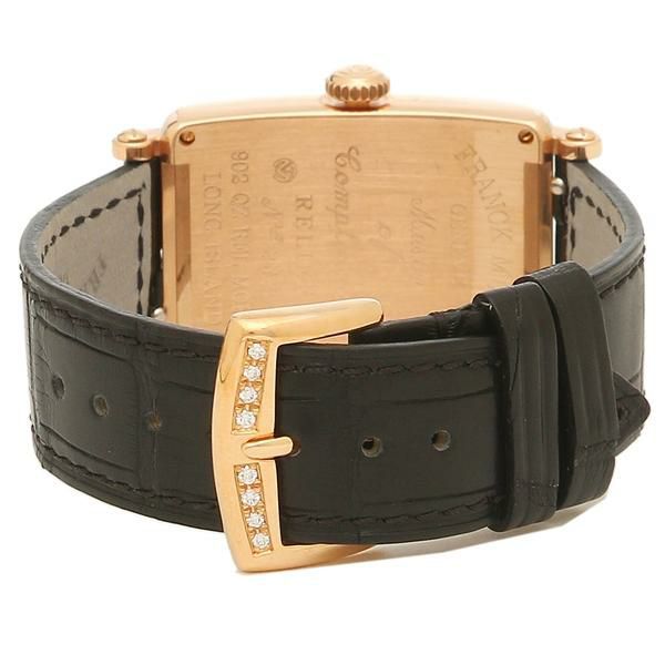 フランクミュラー 時計 レディース ロングアイランド 32×23 クォーツ パール ブラック FRANCK MULLER 902QZRELDMOPBLK5N レザー  【お取り寄せ商品】 詳細画像