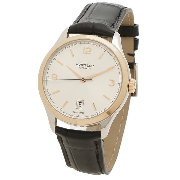 モンブラン 時計 メンズ ヘリテイジ 38 自動巻 シルバー ブラック MONTBLANC 112521 レザー  【お取り寄せ商品】 詳細画像