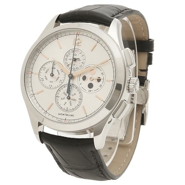 モンブラン 時計 メンズ ヘリテイジ 42 自動巻 シルバー ブラック MONTBLANC 114875 レザー  【お取り寄せ商品】 詳細画像