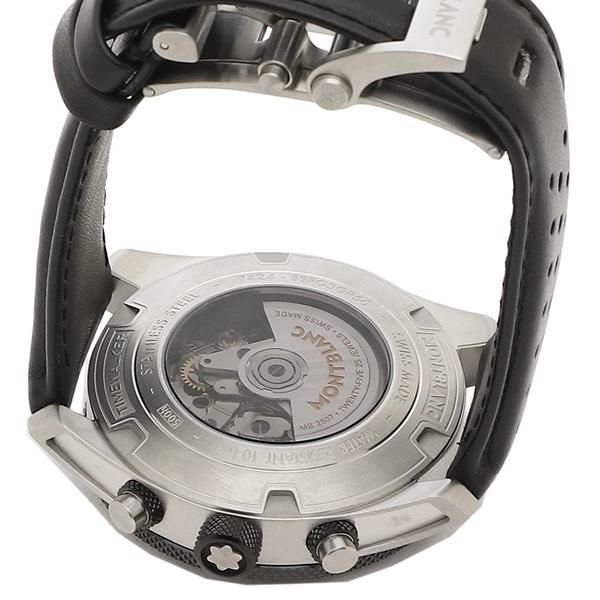 モンブラン 時計 メンズ タイムウォーカー 44 自動巻 シルバー ブラック MONTBLANC 116100 レザー  【お取り寄せ商品】 詳細画像