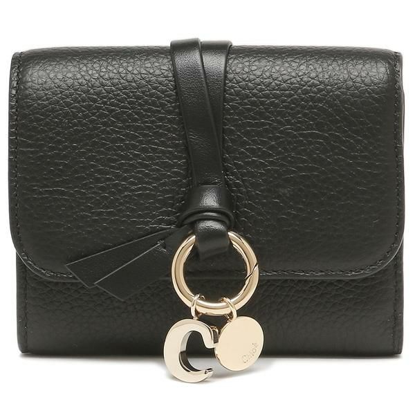 クロエ 三つ折り財布 アルファベット ミニ財布 ブラック レディース CHLOE CHC21WP945F57 001 詳細画像