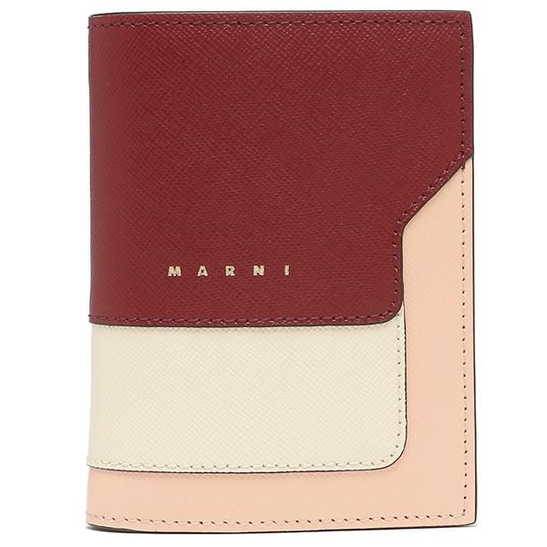 マルニ 二つ折り財布 トランク バイフォールドウォレット ミニ財布 レッド マルチ メンズ レディース MARNI PFMOQ14U13 LV520 Z541N 詳細画像