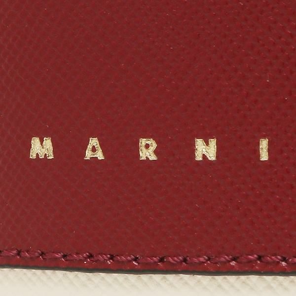 マルニ 二つ折り財布 トランク バイフォールドウォレット ミニ財布 レッド マルチ メンズ レディース MARNI PFMOQ14U13 LV520 Z541N 詳細画像