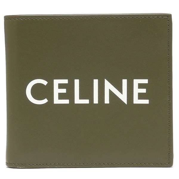 セリーヌ 二つ折り財布 バイフォールドウォレット ロゴ グリーン メンズ CELINE 10B653DME 31DO 詳細画像