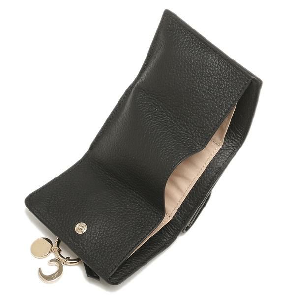 クロエ 三つ折り財布 アルファベット ミニ財布 ブラック レディース CHLOE CHC21WP946F57 001 詳細画像