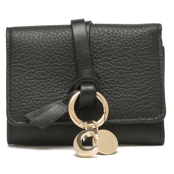 クロエ 三つ折り財布 アルファベット ミニ財布 ブラック レディース CHLOE CHC21WP946F57 001 詳細画像