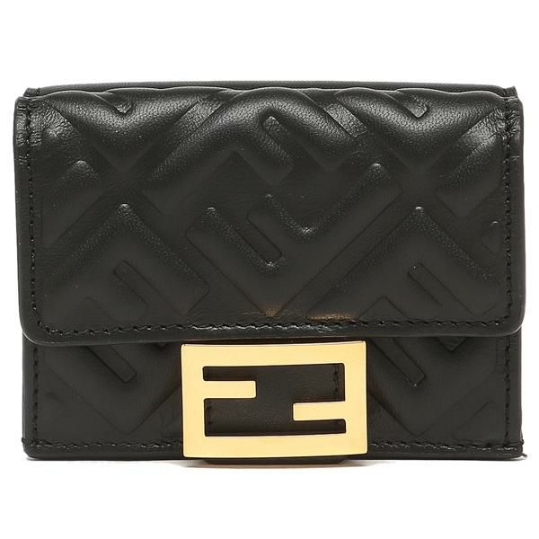 フェンディ 三つ折り財布 バゲット ミニ財布 ブラック レディース FENDI 8M0395 AAJD F0KUR 詳細画像