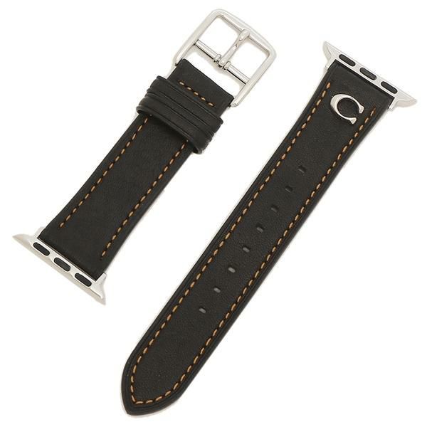 コーチ 時計用ベルト レディース アップルウォッチ 交換バンド 替えベルト 38mm 40mm 対応 ブラック COACH 14700076 レザー