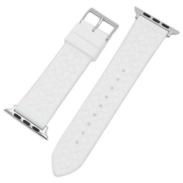 コーチ 時計用ベルト メンズ アップルウォッチ 交換バンド 替えベルト 42mm 44mm 対応 ホワイト COACH 14700080 ラバー