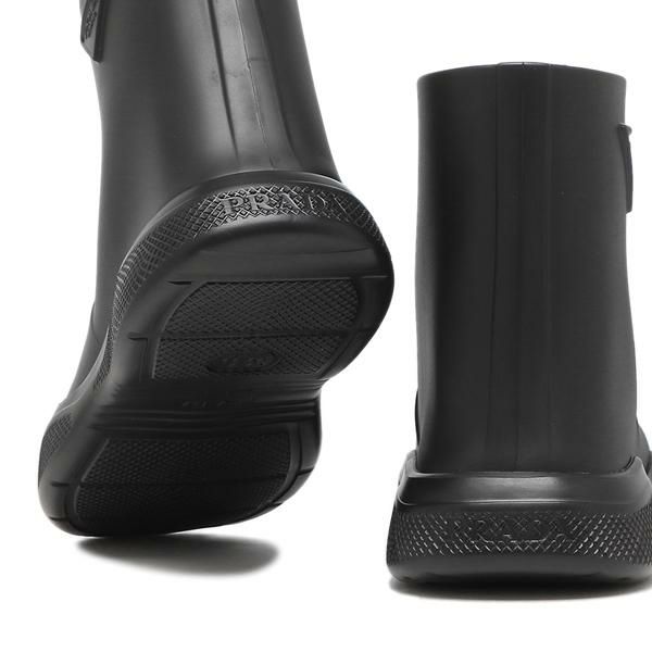 プラダ ラバーブーツ 靴 レインブーツ トライアングルロゴ ブラック レディース PRADA 1T859M 3LKD 025 F0002 詳細画像