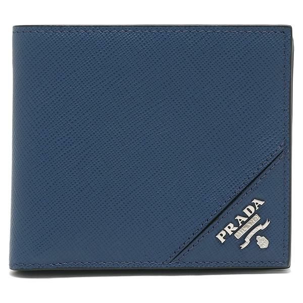 プラダ 二つ折り財布 サフィアーノ ブルー メンズ PRADA 2MO738 QME F0016 詳細画像
