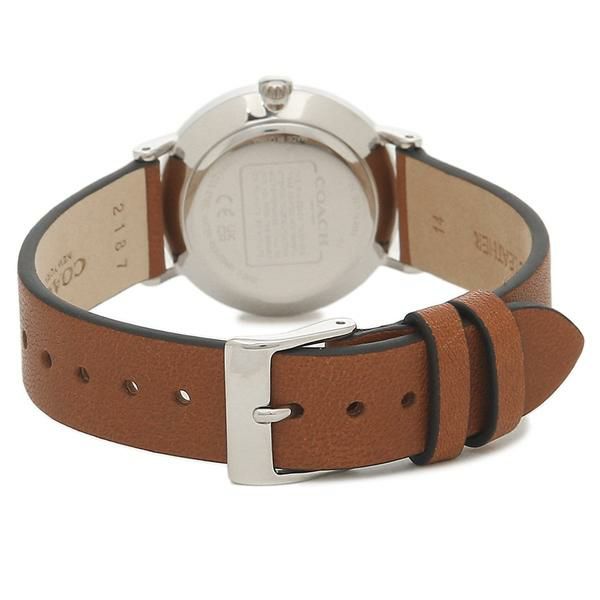 コーチ 時計 レディース ペリー 28mm クォーツ シルバー ブラウン COACH 14503797 レザー 詳細画像
