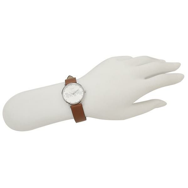 コーチ 時計 レディース ペリー 28mm クォーツ シルバー ブラウン COACH 14503797 レザー 詳細画像