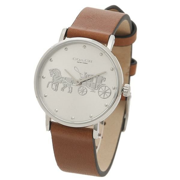コーチ 時計 レディース ペリー 28mm クォーツ シルバー ブラウン COACH 14503797 レザー 詳細画像