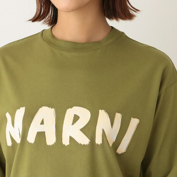 マルニ Tシャツ 長袖Tシャツ トップス グリーン レディース MARNI USCS11 LOV51 詳細画像