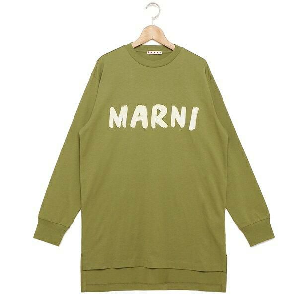 マルニ Tシャツ 長袖Tシャツ トップス グリーン レディース MARNI USCS11 LOV51 詳細画像