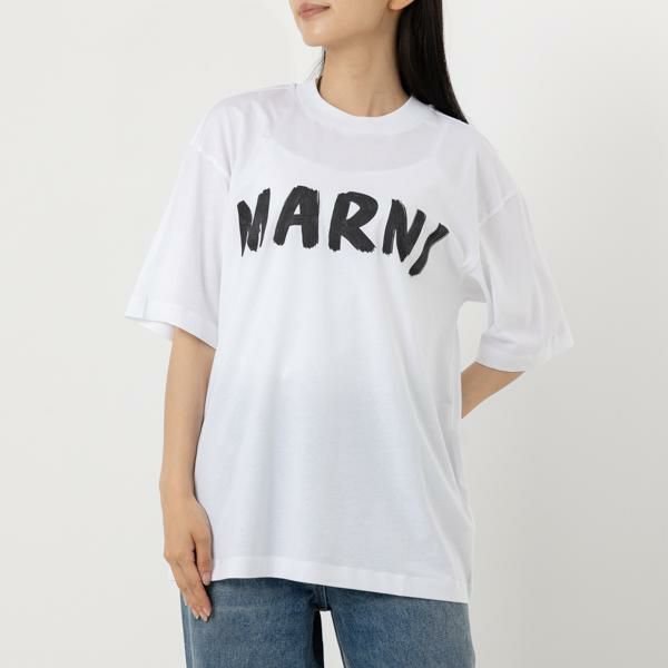 マルニ Tシャツ 半袖Tシャツ トップス ホワイト レディース MARNI THJET49EPH USCS11 LOW01
