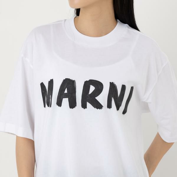 マルニ Tシャツ 半袖Tシャツ トップス ホワイト レディース MARNI THJET49EPH USCS11 LOW01 詳細画像