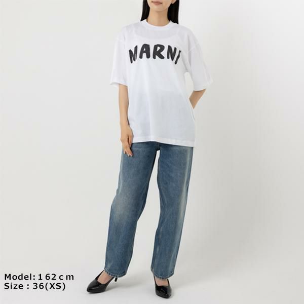マルニ Tシャツ 半袖Tシャツ トップス ホワイト レディース MARNI THJET49EPH USCS11 LOW01 詳細画像