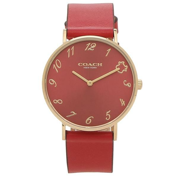 コーチ 時計 レディース ペリー 36mm クォーツ レッド COACH 14503722 レザー