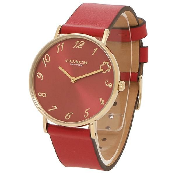 コーチ 時計 レディース ペリー 36mm クォーツ レッド COACH 14503722 レザー 詳細画像