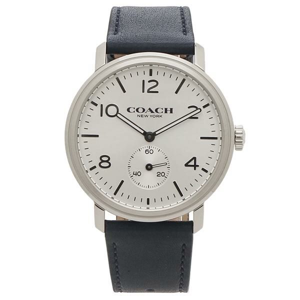 コーチ 時計 メンズ ハリソン 42mm クォーツ シルバー ブルー COACH 14602544 レザー