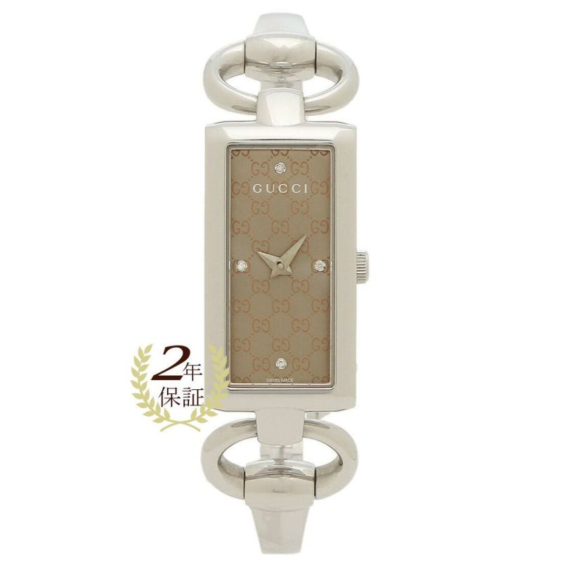 グッチ 時計 レディース トルナヴォーニ 32×17mm クォーツ ブラウン シルバー GUCCI YA119508 ステンレス