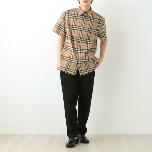 バーバリー シャツ 半袖シャツ ベージュ メンズ BURBERRY 8020869 A7028 詳細画像