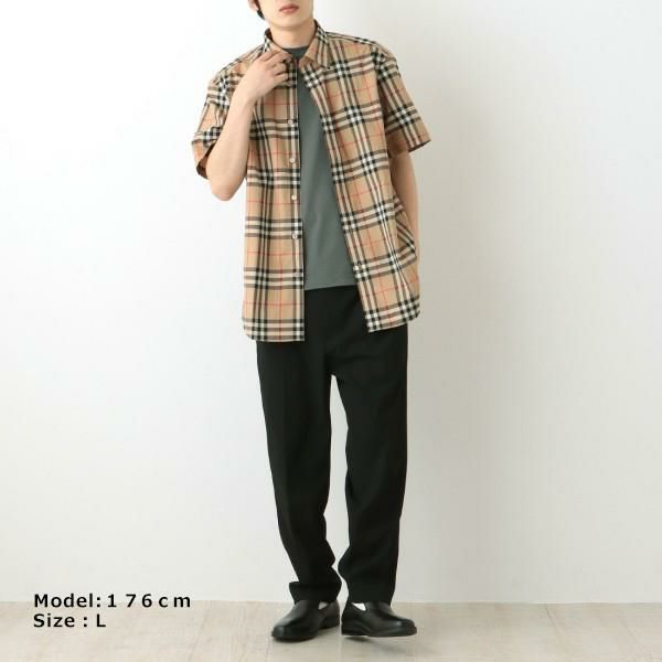 バーバリー シャツ 半袖シャツ ベージュ メンズ BURBERRY 8020869 A7028 詳細画像