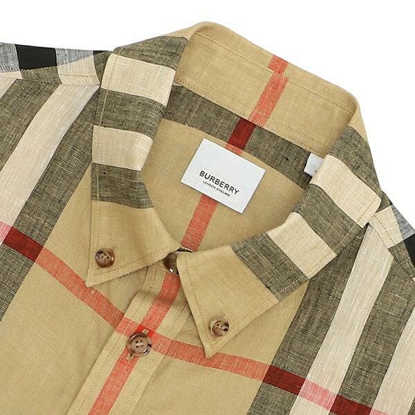 バーバリー シャツ 半袖シャツ ベージュ メンズ BURBERRY 8051073 A7028 詳細画像
