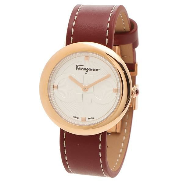 サルヴァトーレフェラガモ 時計 レディース シック クォーツ ホワイト レッド Salvatore Ferragamo SFMF00221 レザー |  AXES