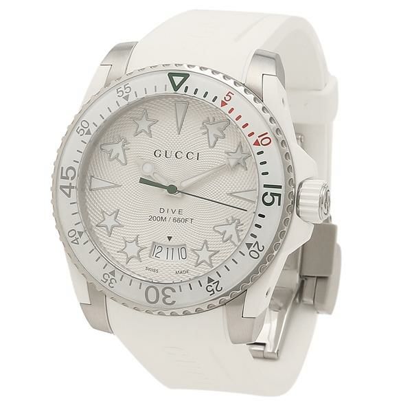 グッチ 時計メンズ レディース ダイヴ クォーツ シルバー GUCCI YA136337 ラバー 詳細画像