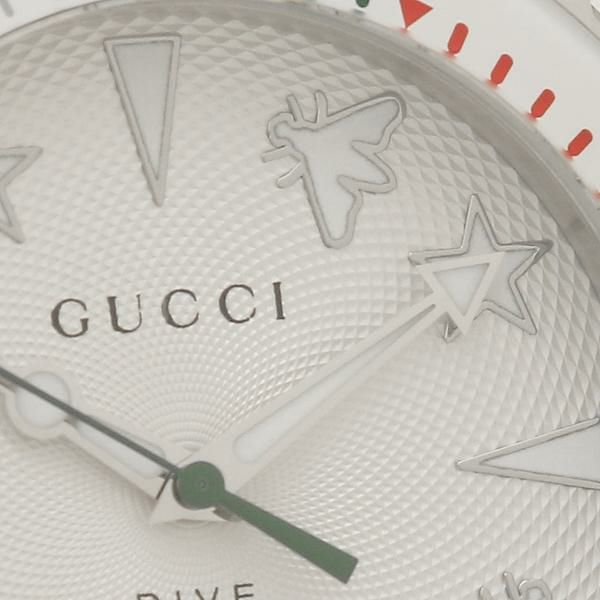 グッチ 時計メンズ レディース ダイヴ クォーツ シルバー GUCCI YA136337 ラバー 詳細画像