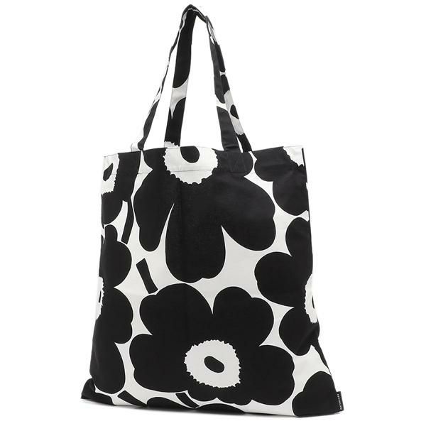 マリメッコ トートバッグ ピエニウニッコ ホワイト ブラック レディース MARIMEKKO 067572 190 A4対応 詳細画像