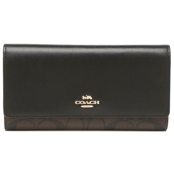 コーチ アウトレット 長財布 シグネチャー ブラウン ブラック レディース COACH C5966 IMAA8 詳細画像