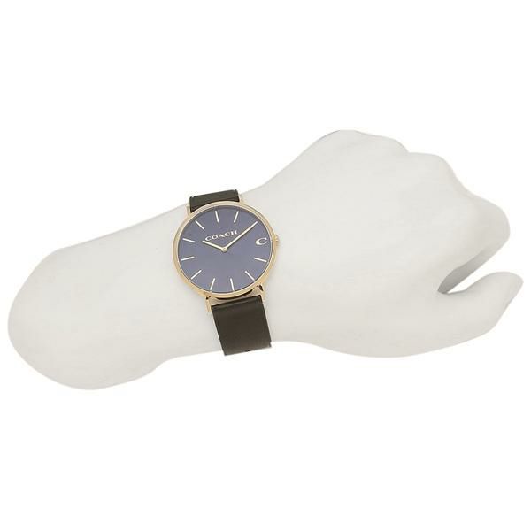 コーチ メンズ 時計 チャールズ 40ｍｍ クォーツ ネイビー ブラック COACH 14602548 レザー 詳細画像